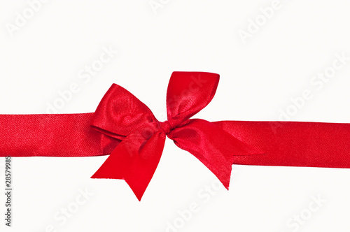 The Red ribbon isolated on white background