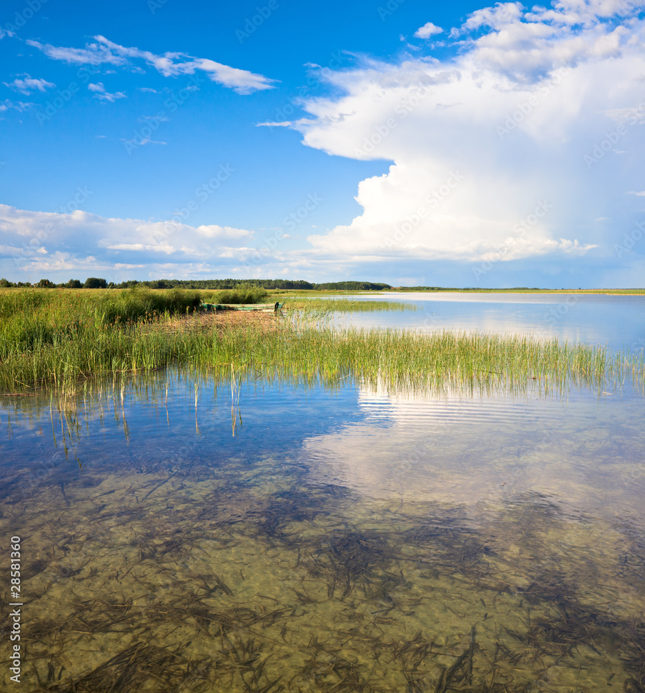 Obraz premium Summer lake panorama.
