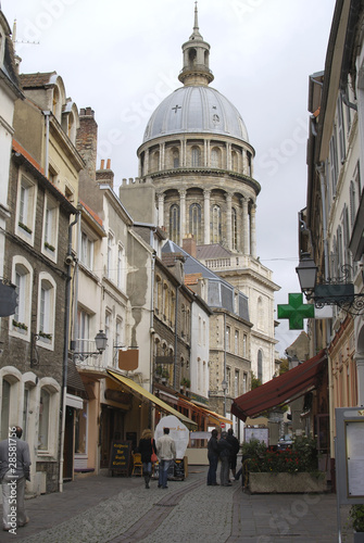 Main street in old town of Boulogne. France