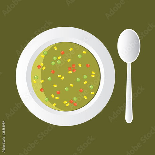 vegetable soup - with corn, carrot and pea