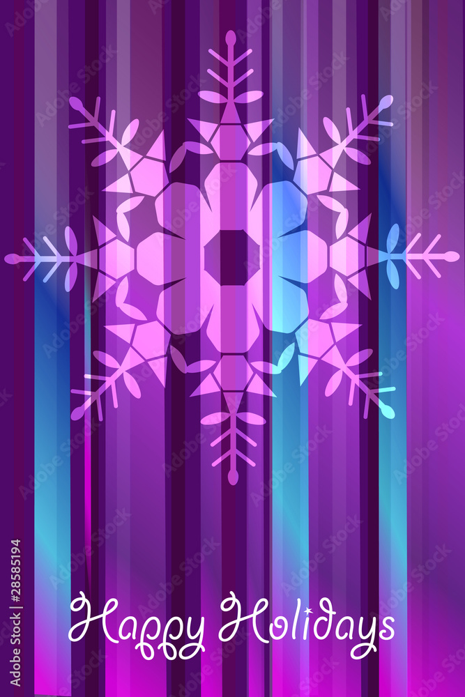 Obraz premium Christmas vector card with large snowflakes