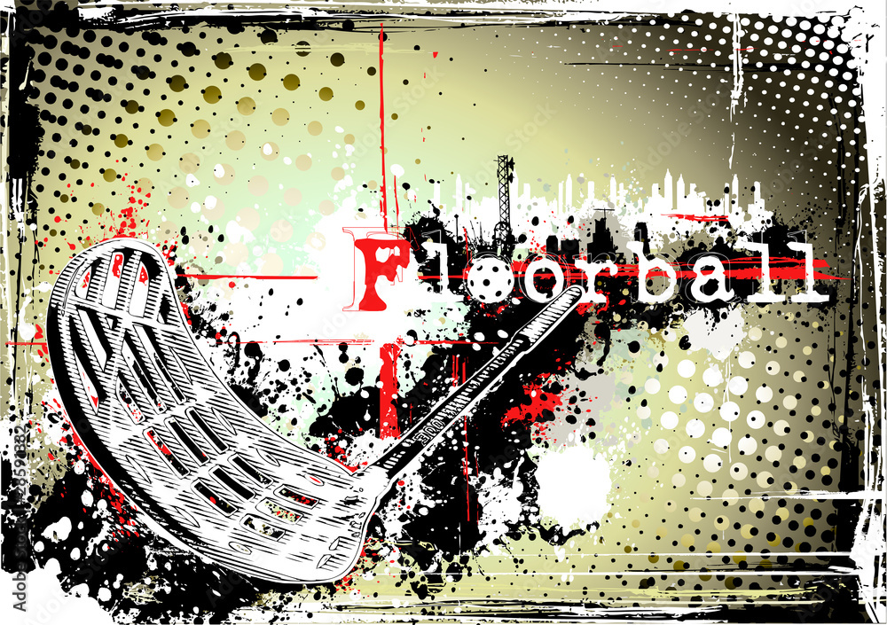 Fototapeta premium horizontal dirty floorball poster