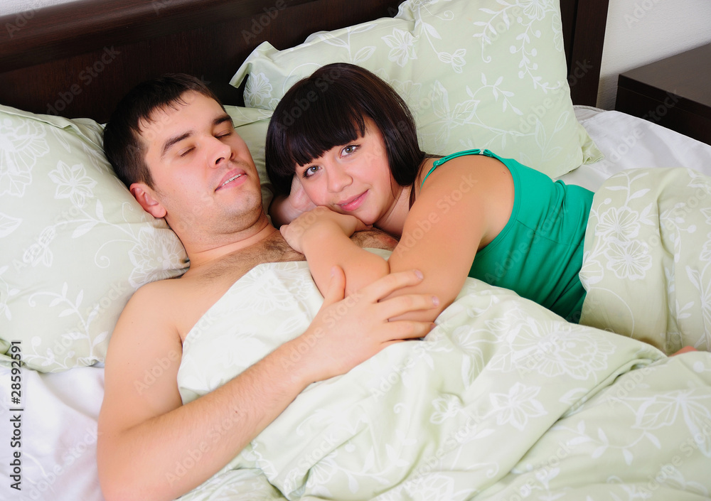 young couple had just woken up