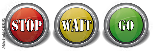 stop wait go colored icons with shadow