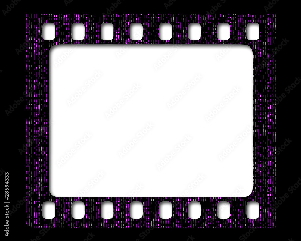 Illustrazione Stock cornice pellicola matrix viola sfondo nero | Adobe Stock