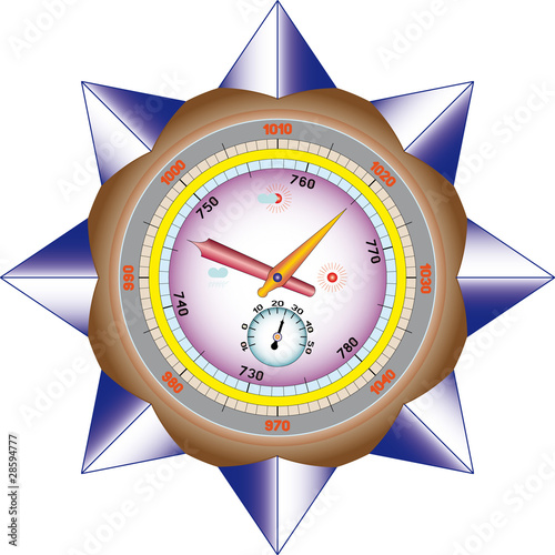 Barometer on isolated on a white background