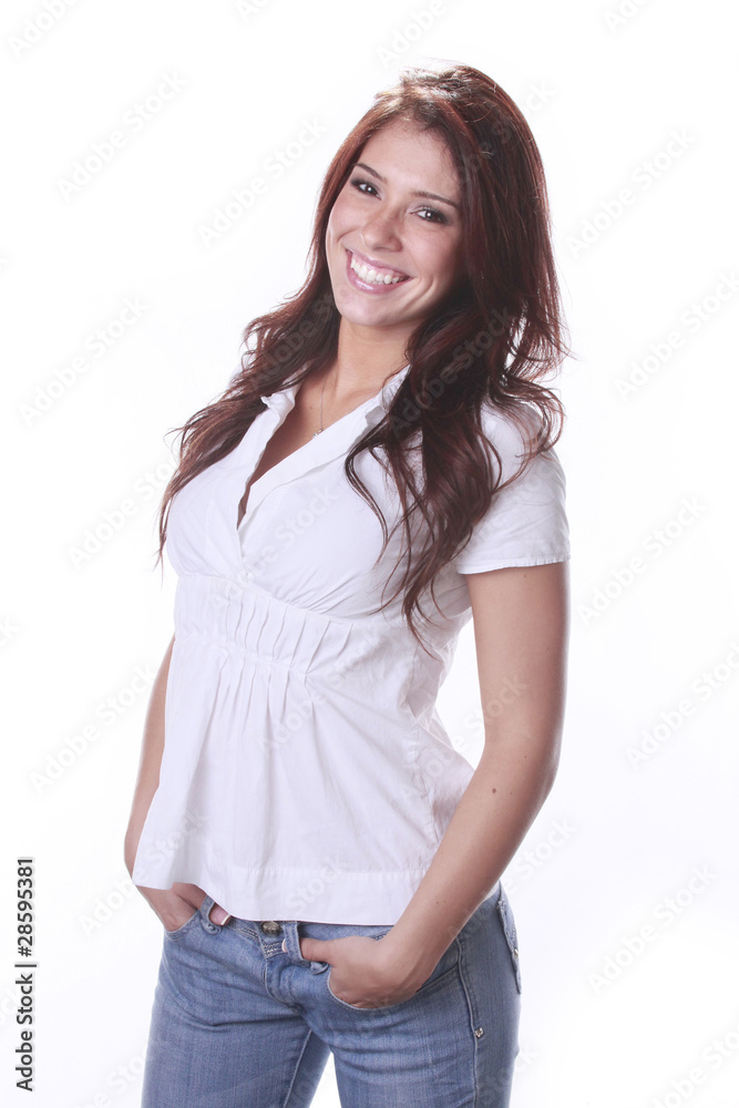 Obraz premium Medium shot of a cute brunette