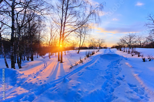 Winter sunset © sborisov