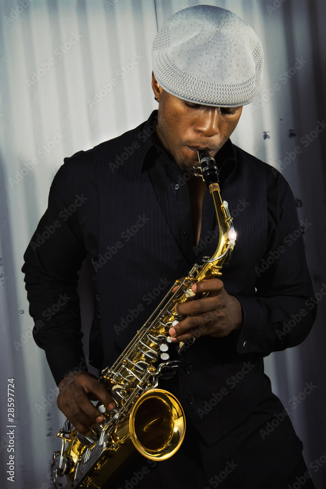 Naklejka premium Saxophone Musician