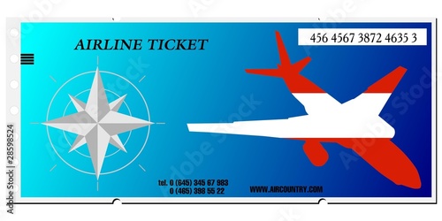 vector illustration ticket to  Austria