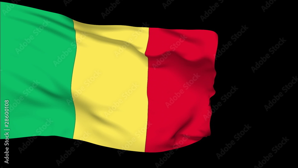 Mali flag slowly waving. Alpha included. Seamless loop. Mali flag slowly waving. Alpha included. Seamless loop.