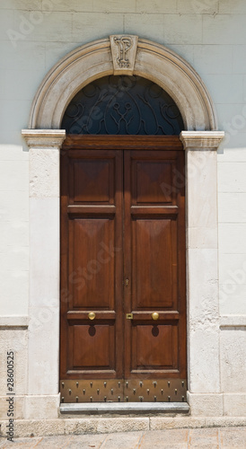 Wooden door.