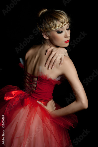 Ballet dancer in red dress