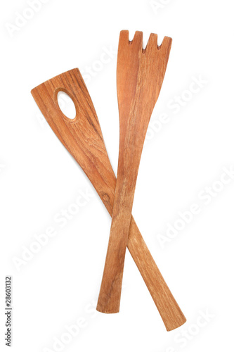Wooden salad tongs