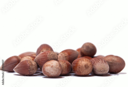Stack of nuts isolated on a white background