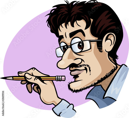 Cartoonist at work