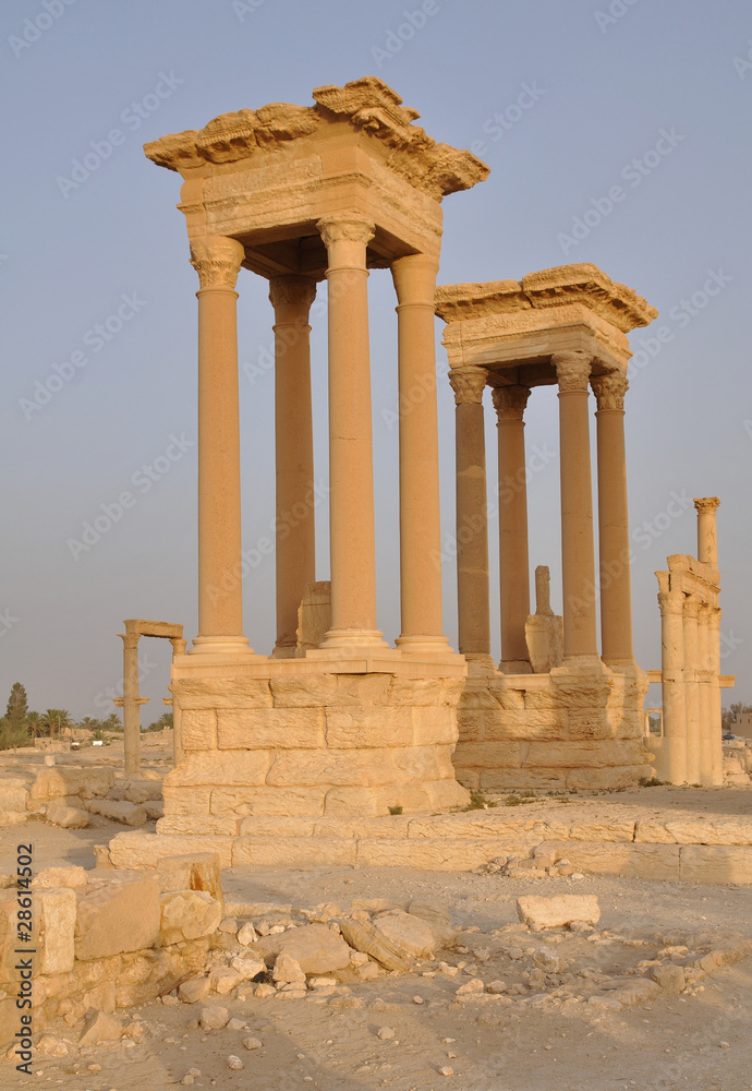 Tetrapylon in ancient city of Palmyra