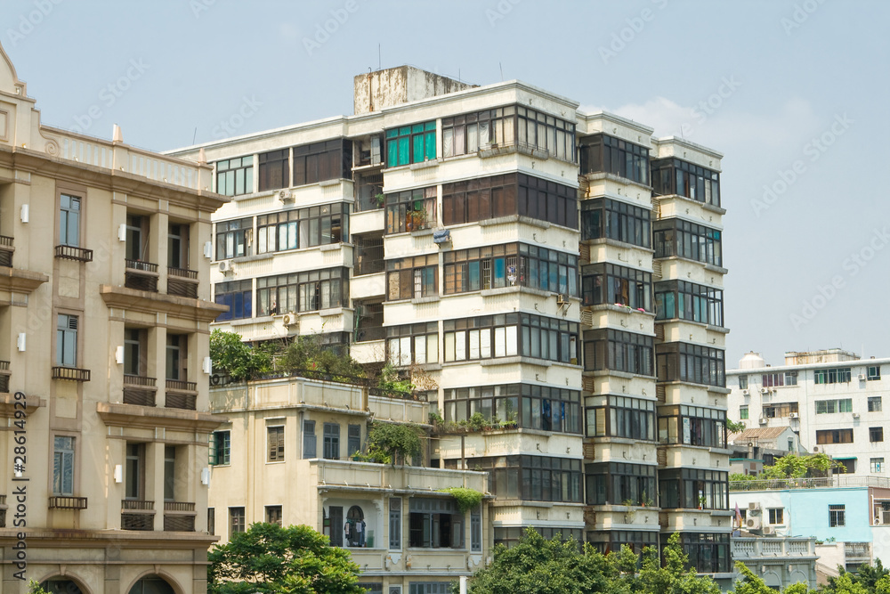 Old Run Down Apartment Buildings in Guangzhou, China
