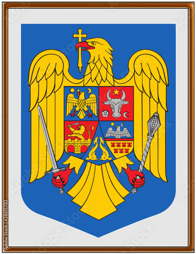 Romania national emblem coat frame