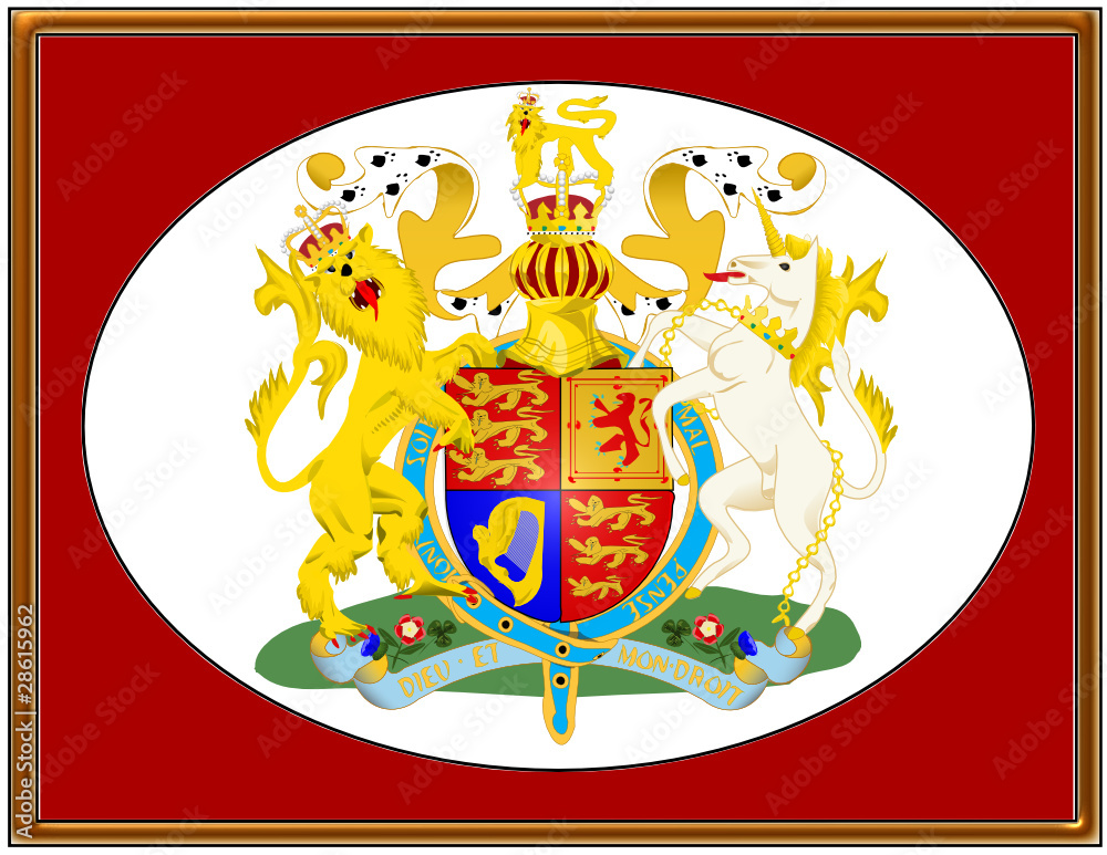 Fototapeta premium United Kingdom national emblem coat frame