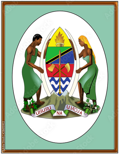 Tanzania national emblem coat frame