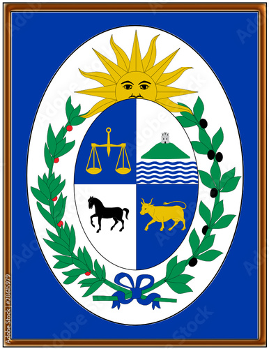 Uruguay national emblem coat frame