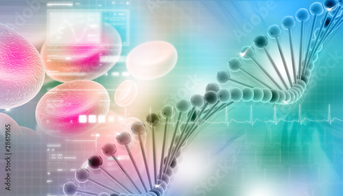 3d dna in color background