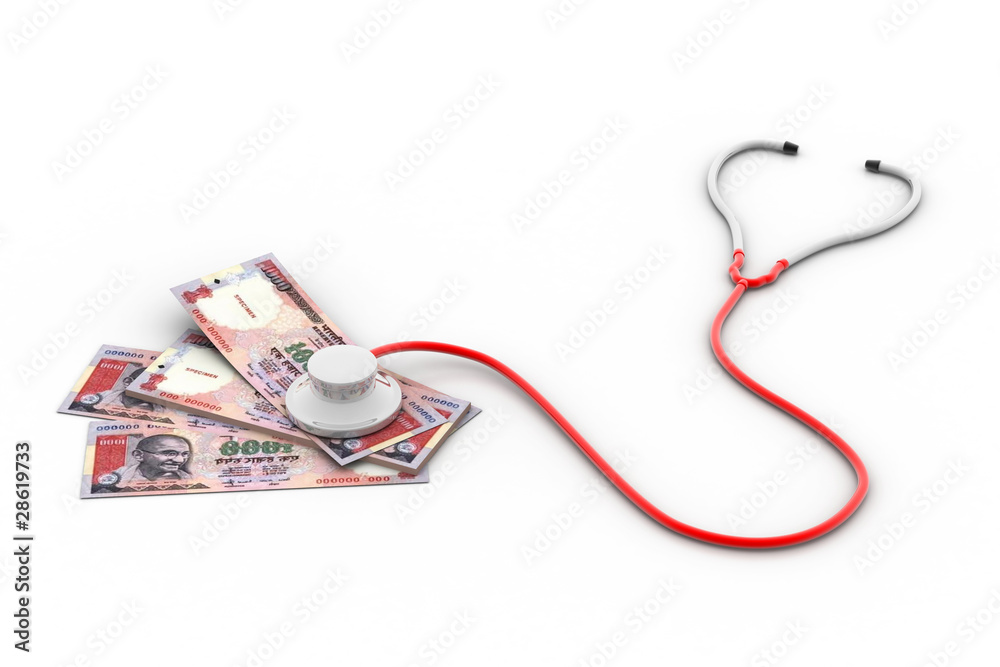 Financial concept - Stethoscope testing dollar Financial concept - Stethoscope testing dollar