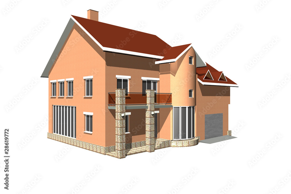 3d house over white background. Computer generated image 3d house over white background. Computer generated image