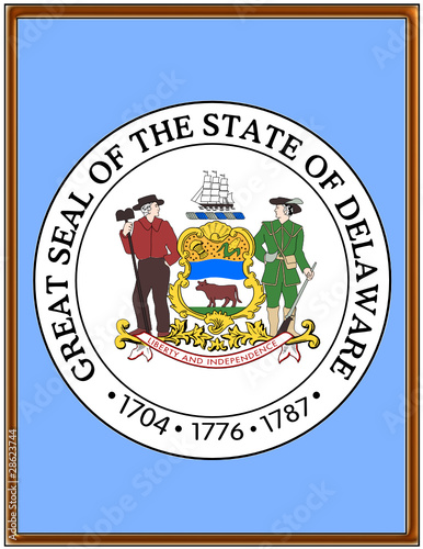 USA state delaware seal emblem coat