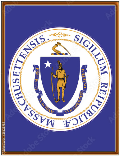 USA state massachusetts seal emblem coat