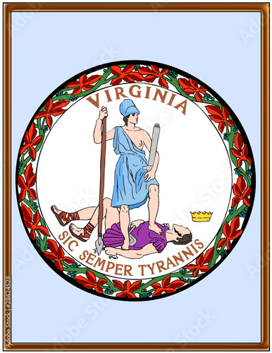 USA state virginia seal emblem coat