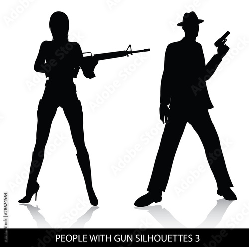 People with gun silhouettes