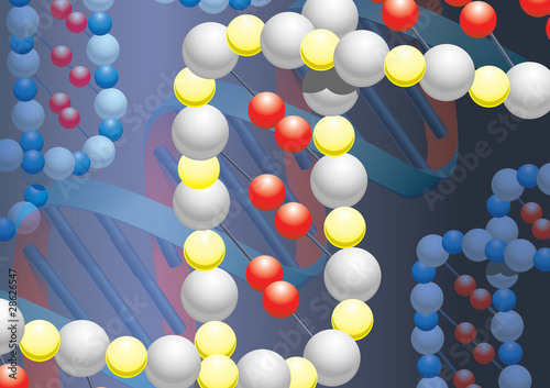 Molecules of DNK with metall background