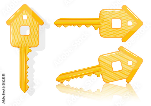 Real estate concept with house key - vector