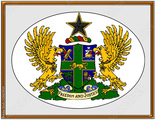 Ghana national emblem coat frame