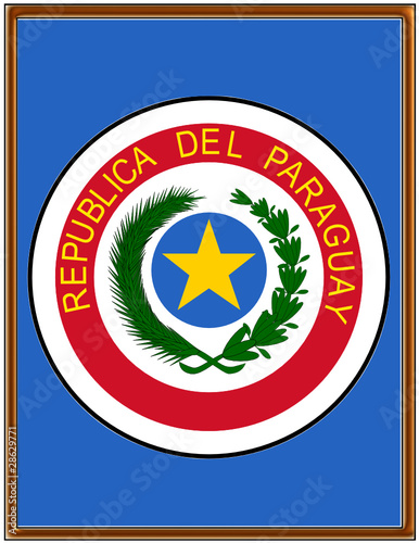 Paraguay national emblem coat frame