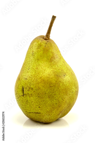 fresh green pear isolated on white background