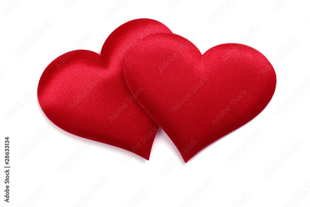 Two fabric textured heart