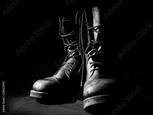 contour of military boots Fototapet