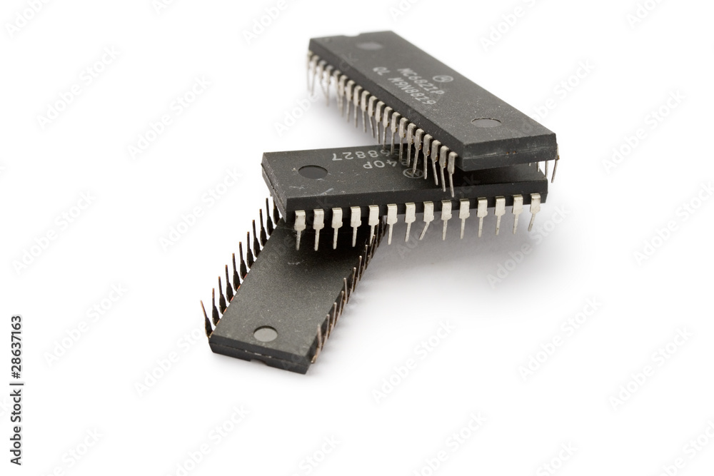 Microchip isolated on white Microchip isolated on white