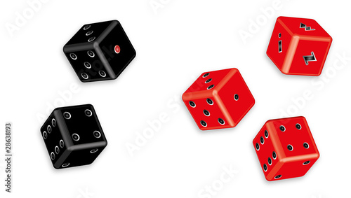 Red and black dices vector