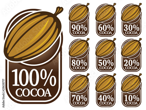 100% Cocoa Seals / Marks / Icons