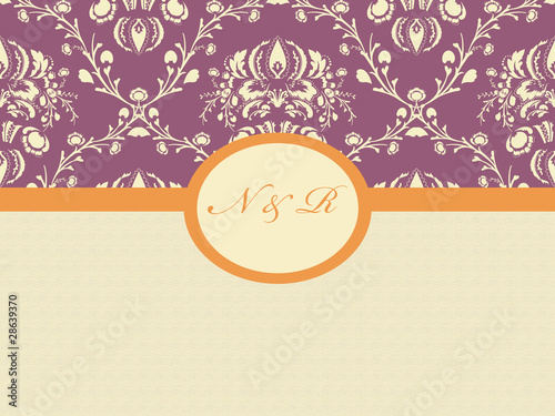 Vintage Wedding Card - Einladung für Hochzeit