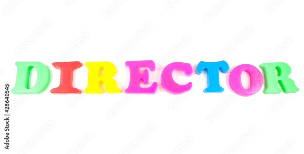 director written in fridge magnets on white background director written in fridge magnets on white background