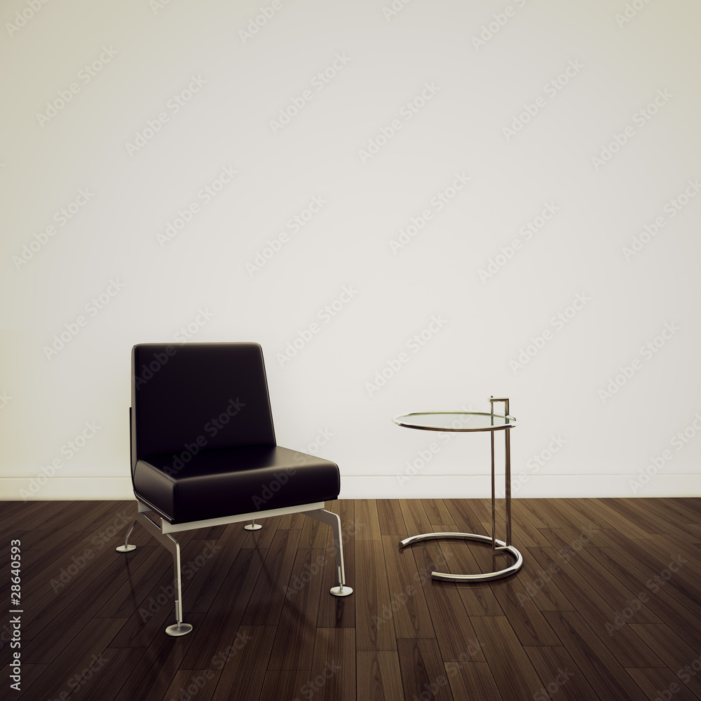 chair in modern comfortable interior 3d