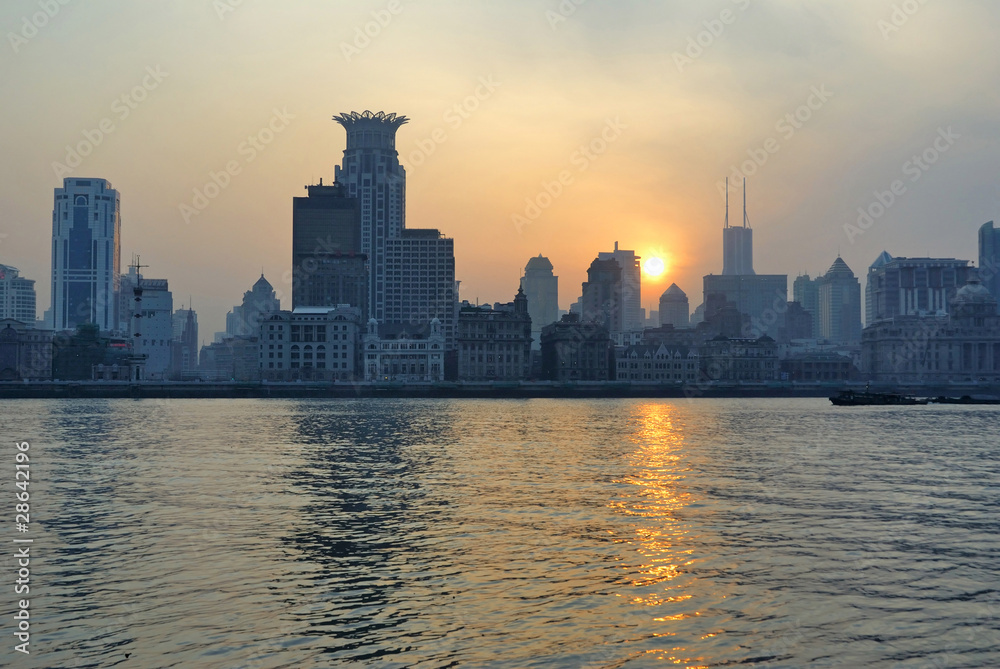 China Shanghai the Bund at sunset