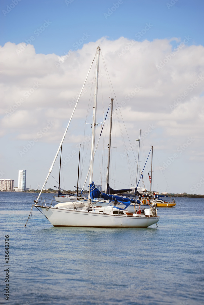 Sailboats at Anchor