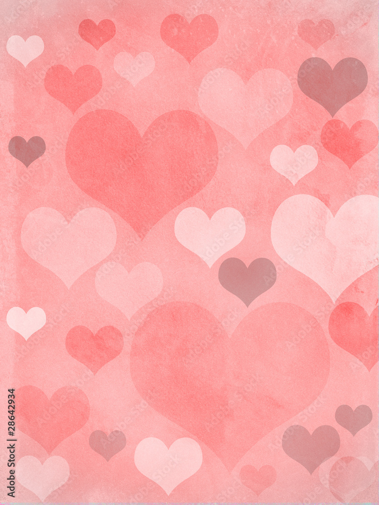 valentines hearts pink grungy