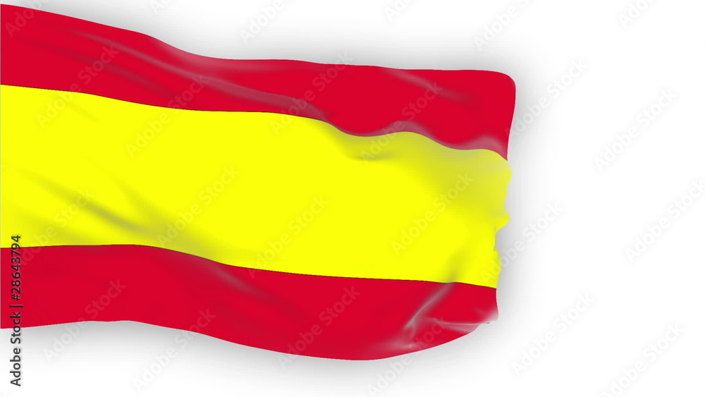 Spain flag slowly waving. White background. Seamless loop. Spain flag slowly waving. White background. Seamless loop.